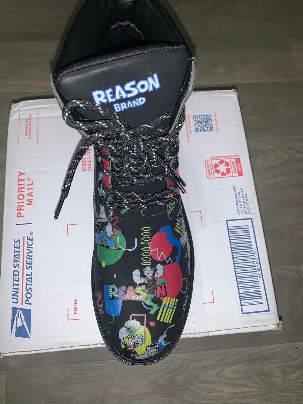 (1) Reason Brand x Popeye Boot [For Amputee Size 11.5) New LEFT BOOT ONLY